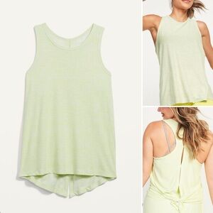 OLD NAVY Active Breath On Tie Back Performance Tank XXL Lime Green Yellow